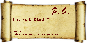 Pavlyak Otmár névjegykártya
